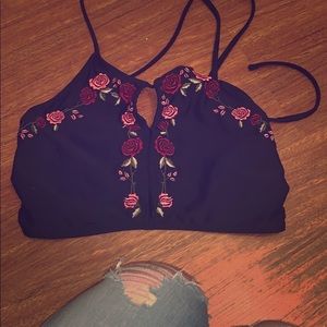 Cute rose swimsuit top